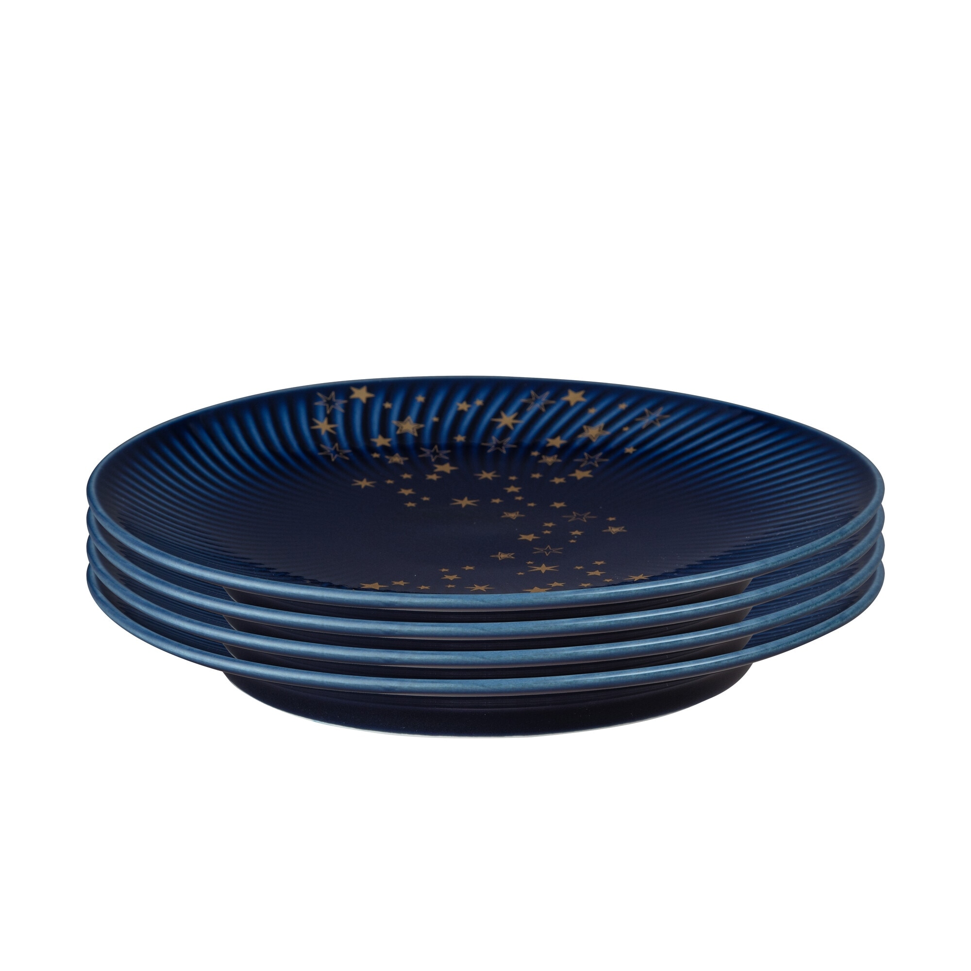Product photograph of Porcelain Arc Blue Stars Medium Plate Set Of 4 from Denby Retail Ltd